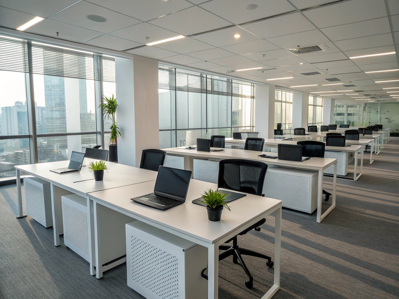 Clean modern office workspace